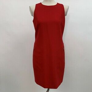 Body by Victoria Women's Dress 8 Red Sleeveless Wool Blend